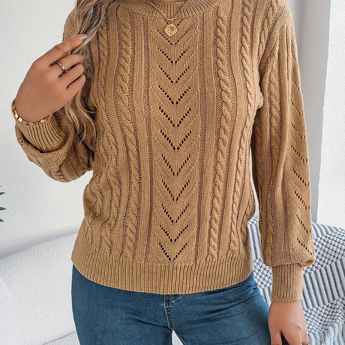 Blythe | Cable-Knit Sweater – Cozy Textured Style for Women