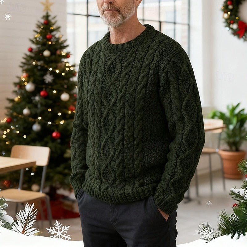 Ellis | Kabelstrick Pullover mit Rundhalsausschnitt