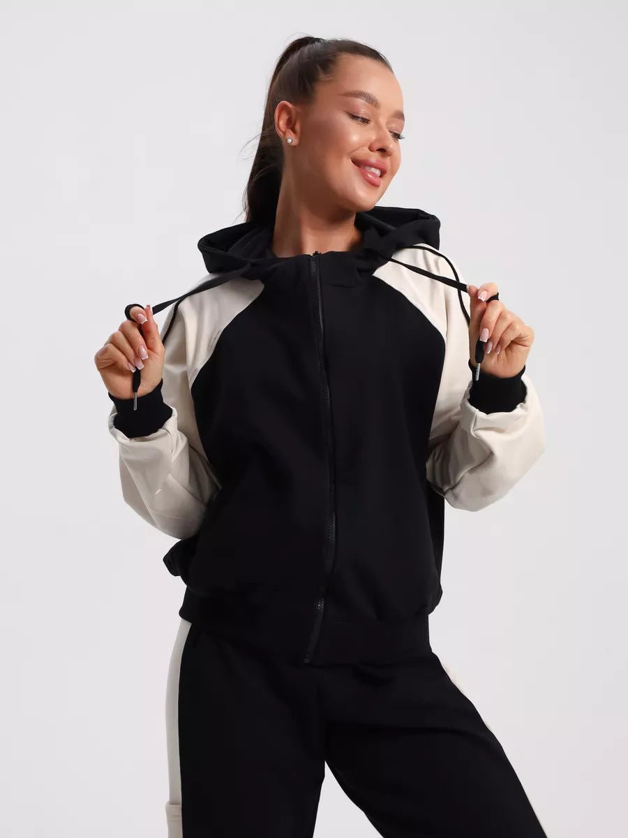 Drune | Kapuzen-Trainingsanzug Damen – Sportlicher Baumwollmix
