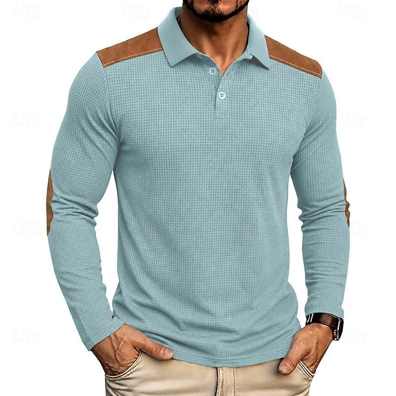 Bennett | Texturiertes Colour Block Polo-Shirt für Herren