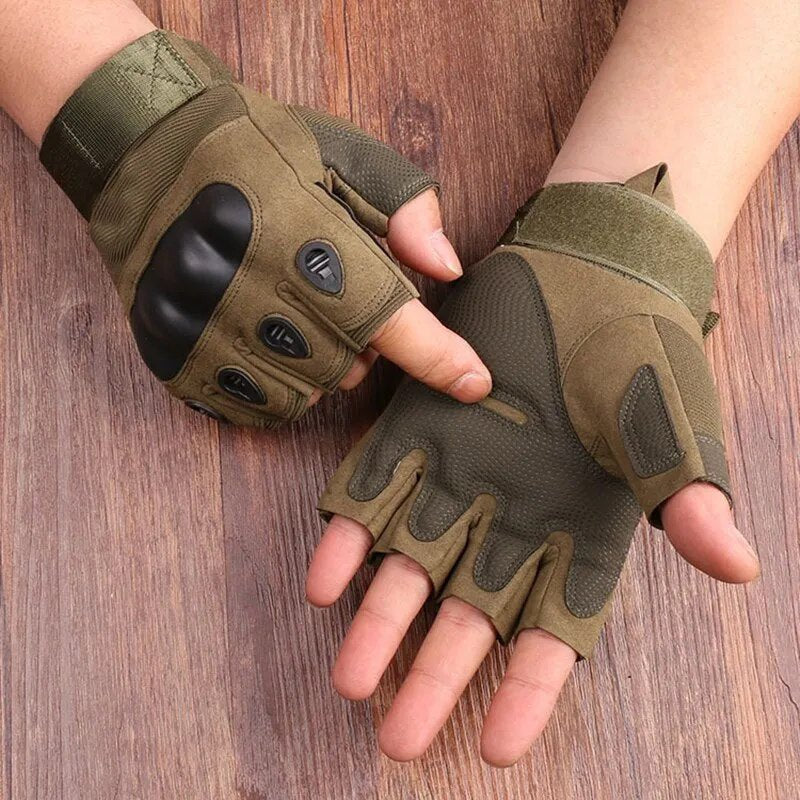 Drune | Tactical Hard Knuckle Half Finger Gloves for Men