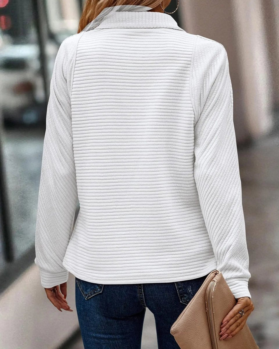Lena | Stilvoller Strickpullover mit Reißverschluss