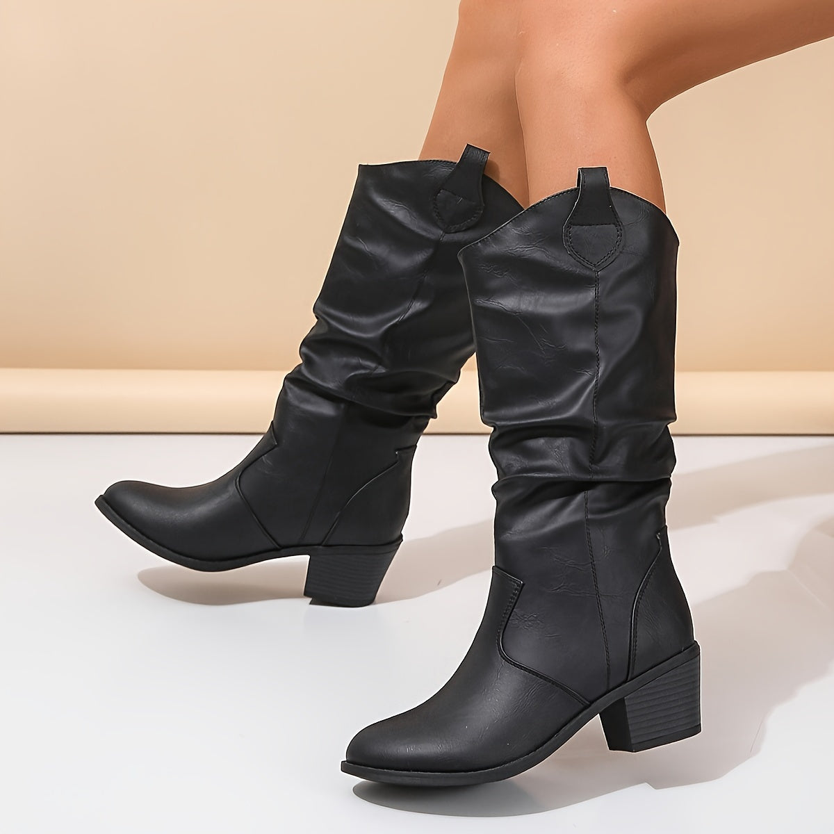 Sophia | Elegante und bequeme Cowboystiefel mit weitem Schaft