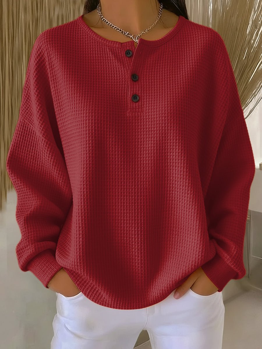 Sophia | Moderner Und Bequemer Damen Strickpullover mit Waffelstruktur
