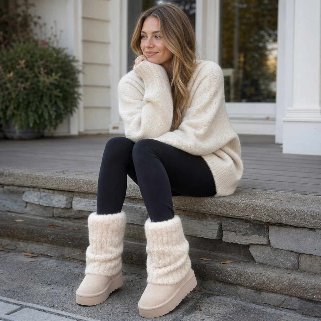 SnugLift | Plattform Winter Boots – Bequeme Mid-Calf mit Kunstfell