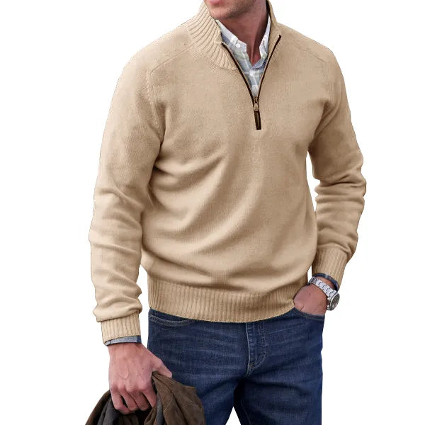 Bastian | Cashmere Pullover mit Reißverschluss – Eleganter Stil