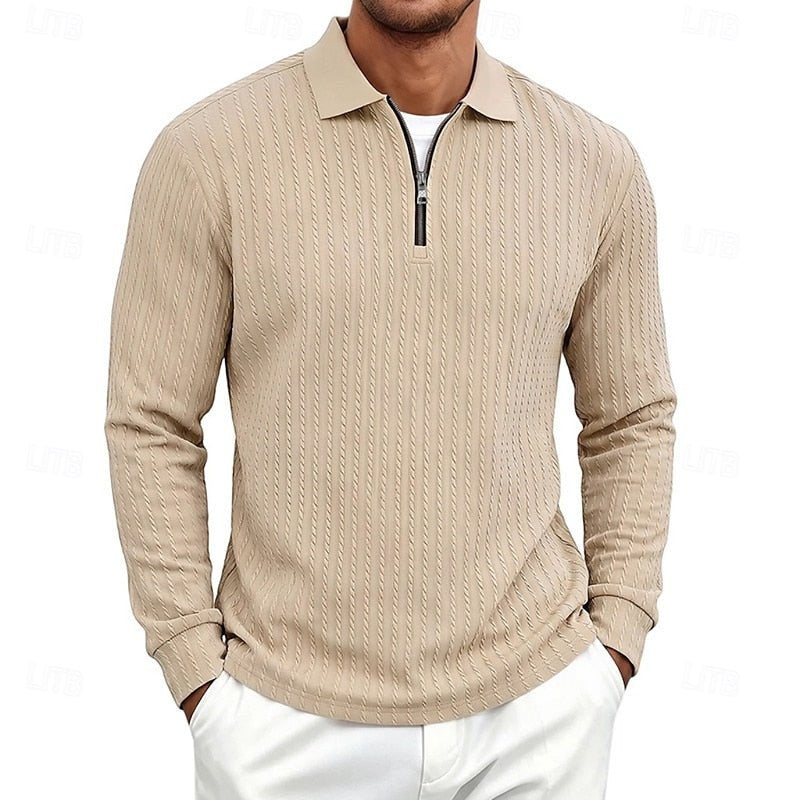 Rhett | Textured Quarter-Zip Polo Shirt – Moderner Stil für Männer