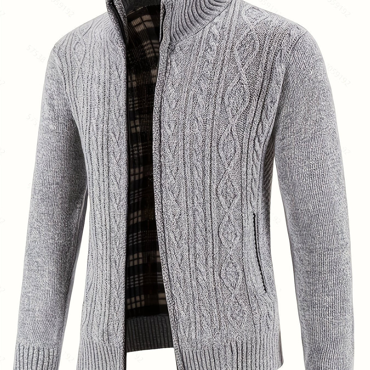 Walter | Full-Zip Cardigan – Textured Design for Men