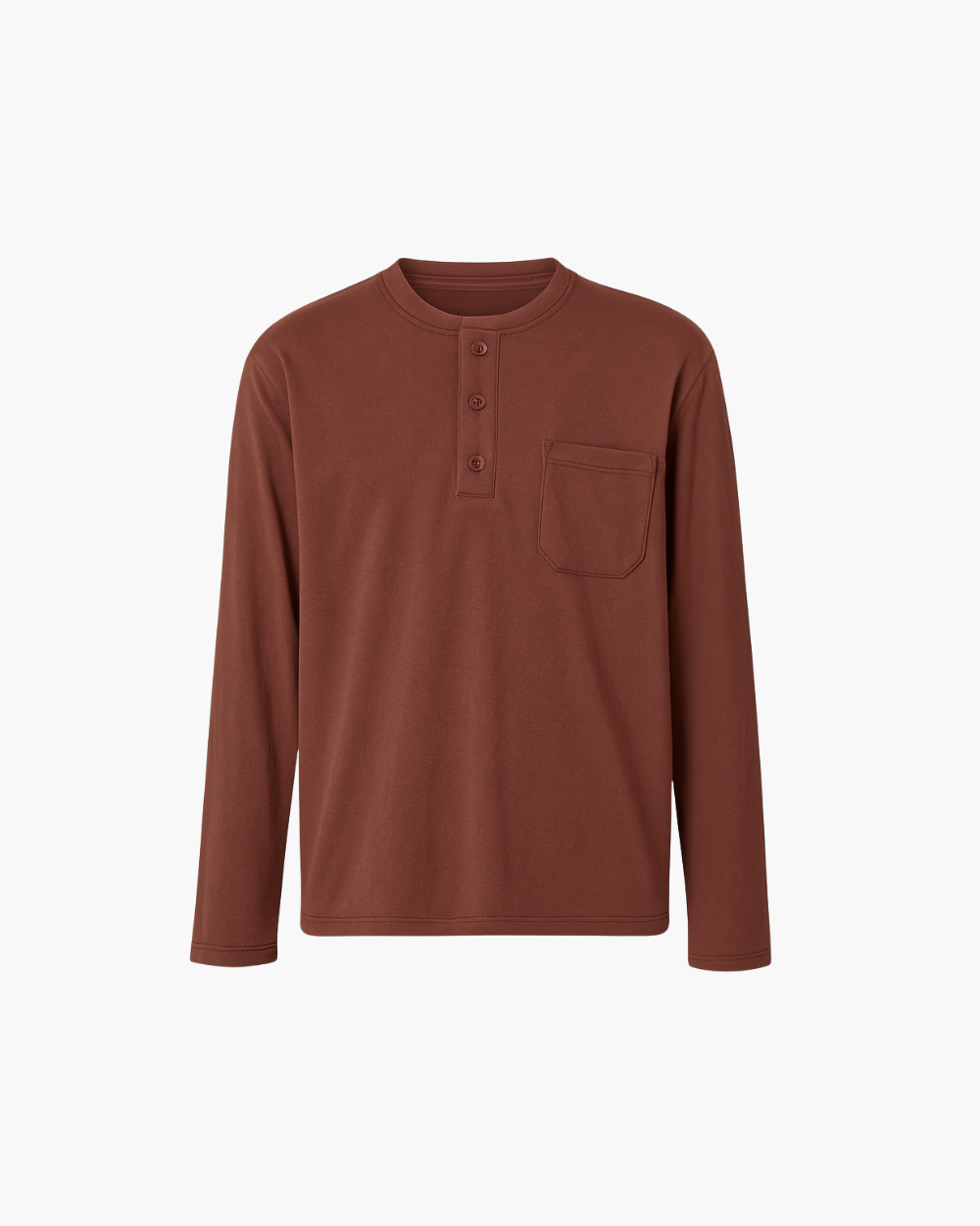 Langarm Henley Shirt mit Brusttasche
