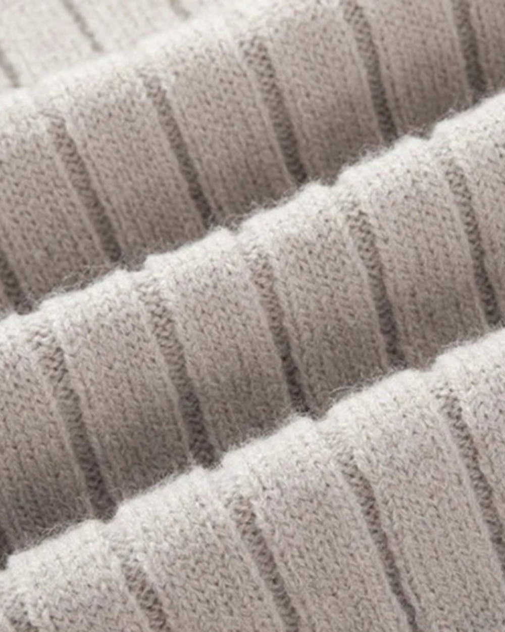 Gerippter Troyer Strickpullover mit Reißverschlusskragen