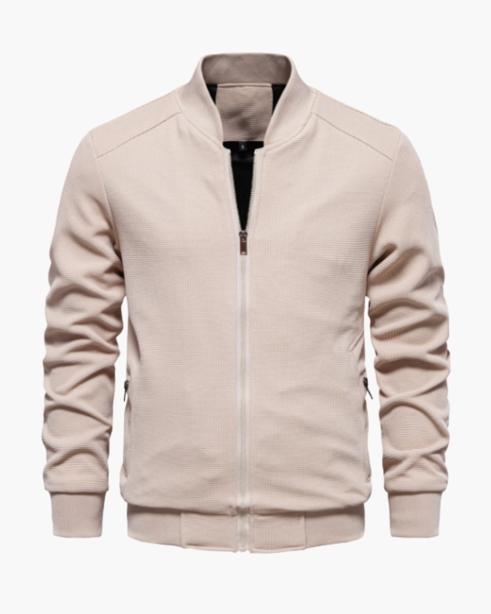 Gerippter Blouson mit Reißverschluss und Stehkragen