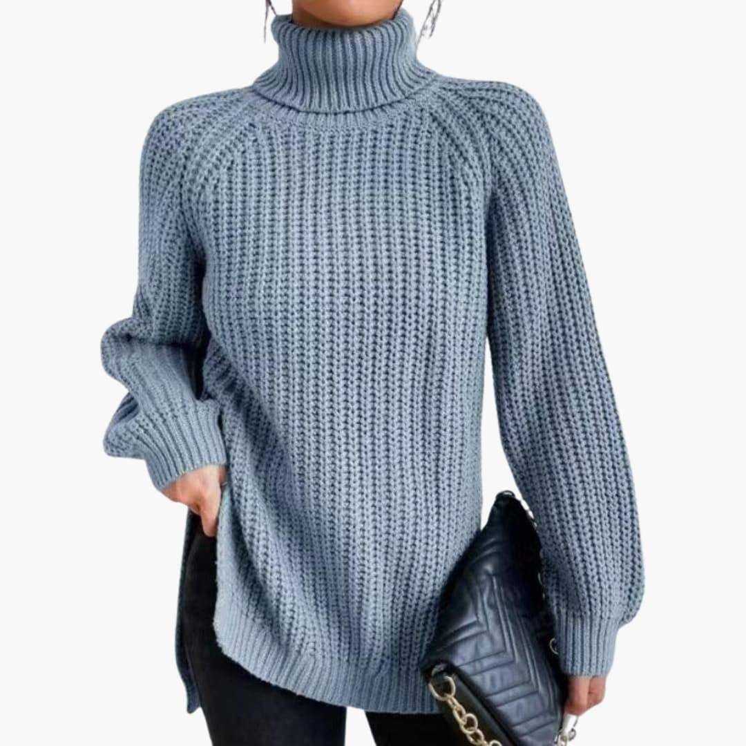 Kara | Knitted Jumper – Oversized Turtleneck Style for Women