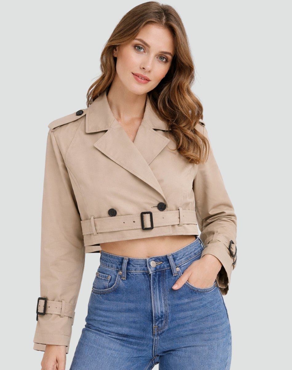 Vanessa | Kurzer und taillierter Damen Trenchcoat