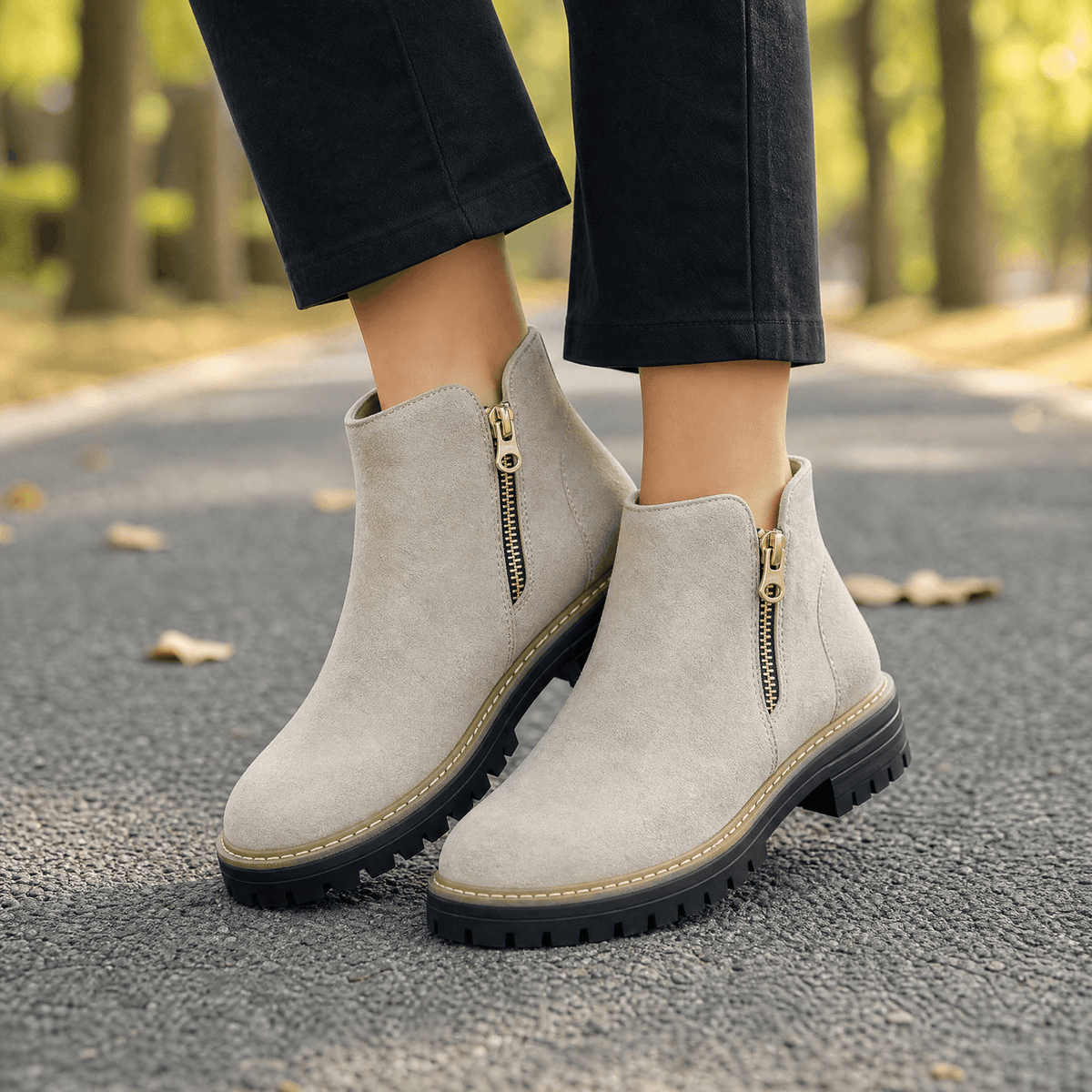 Stepara | Chelsea Boots – Bequeme Suede Stiefeletten mit seitlichem Reißverschluss