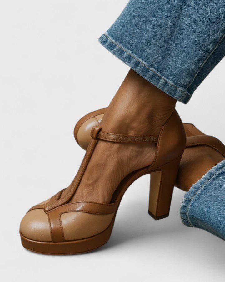 Christina | Close Toe T-Strap Heels – Elegantes Design für Frauen