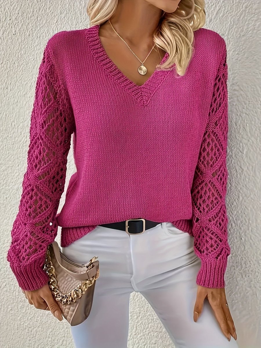 Lena | Eleganter Damen Strickpullover mit V-Ausschnitt