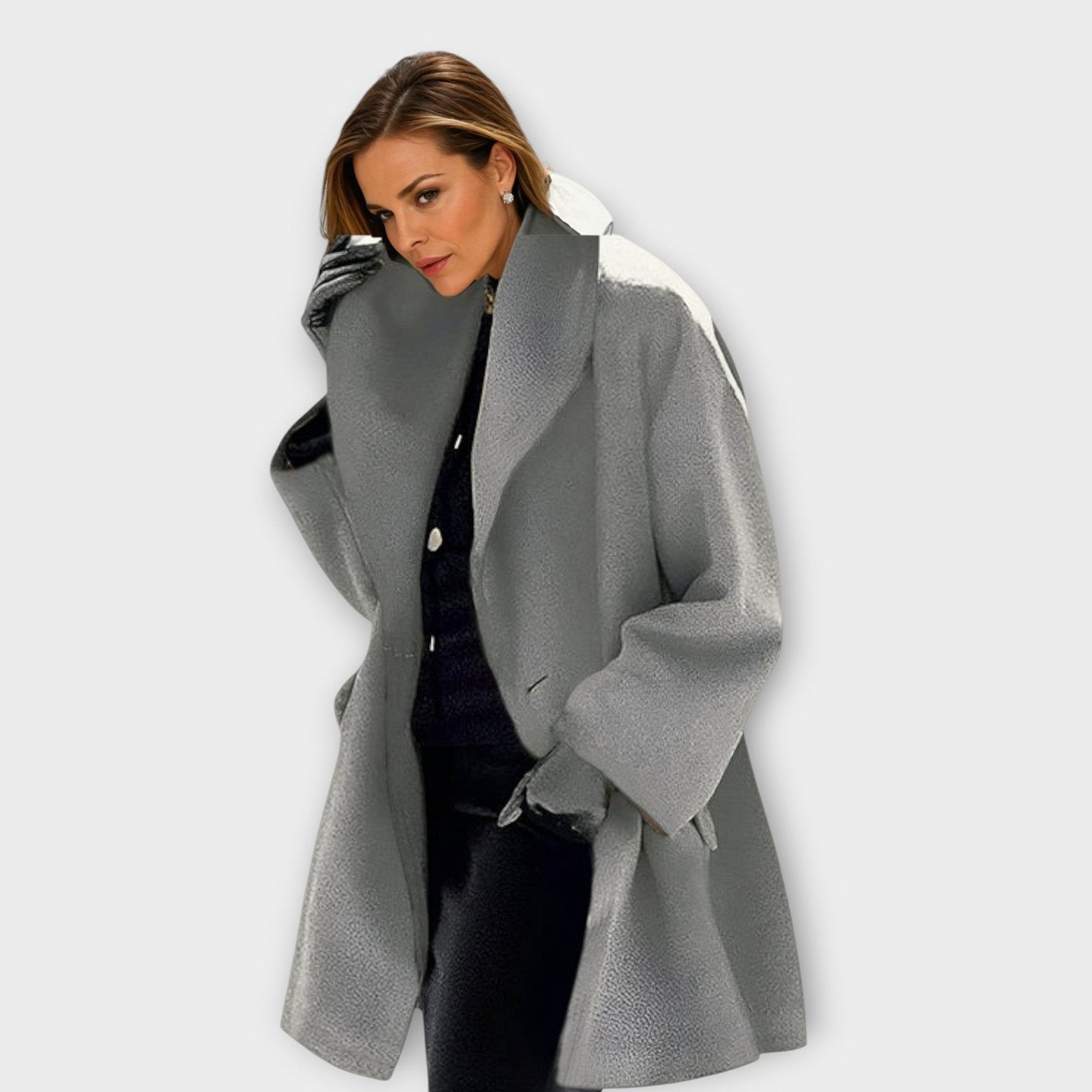 Claire | Windproof Wool Coat – Stylish Elegance for Women