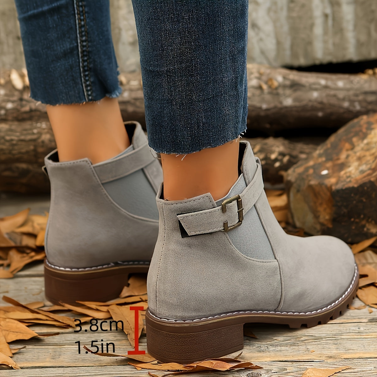 Helena | Stilvolle Stiefeletten mit Blockabsatz und Schnallendetail