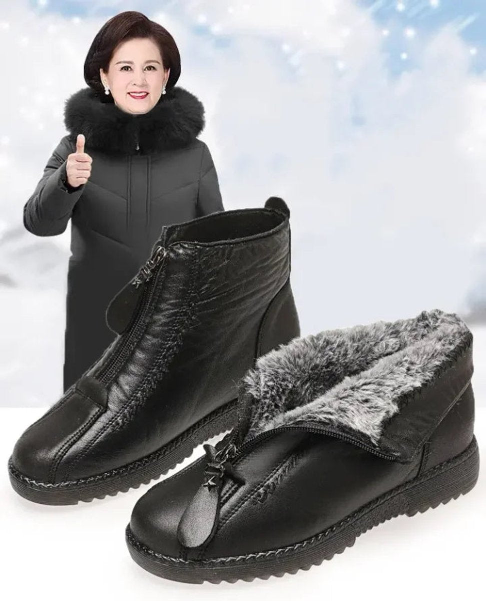 Adelina | Gefütterte Leder-Stiefeletten für warme Wintertage