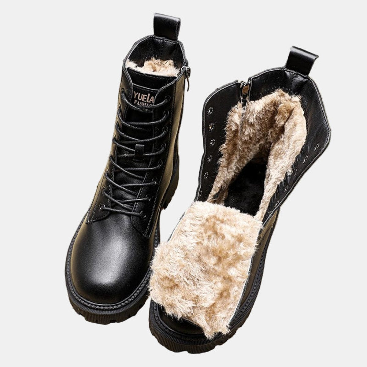 Amelie | Warme Gefütterte Combat Stiefeletten