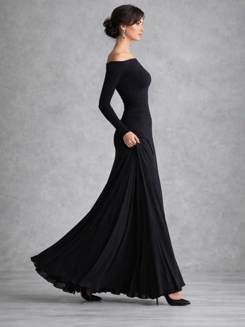 Maris | Maxi Dress – Elegante Lange Ärmel für Frauen