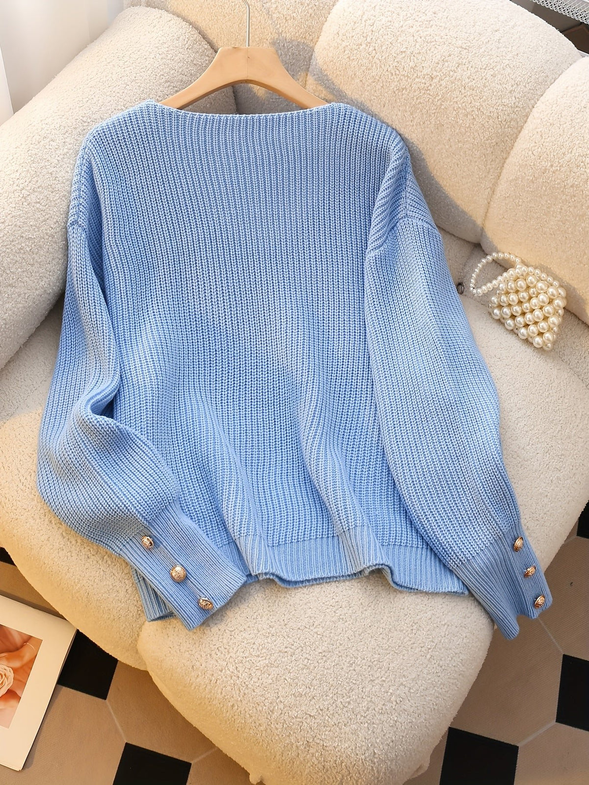 Verity | Ribbed V-Neck Sweater – Elegantes Design für Damen