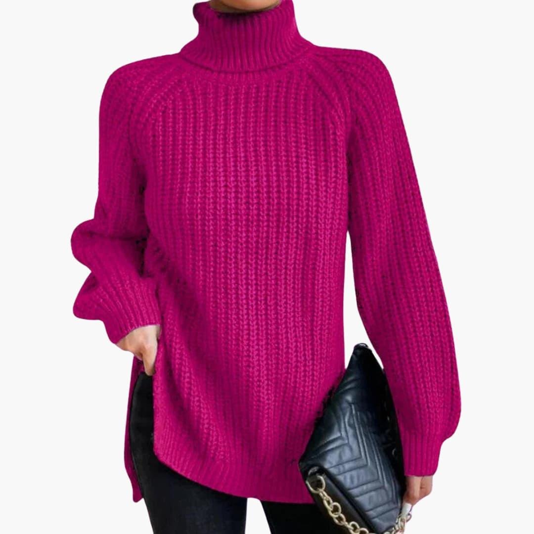 Kara | Knitted Jumper – Oversized Turtleneck Style for Women