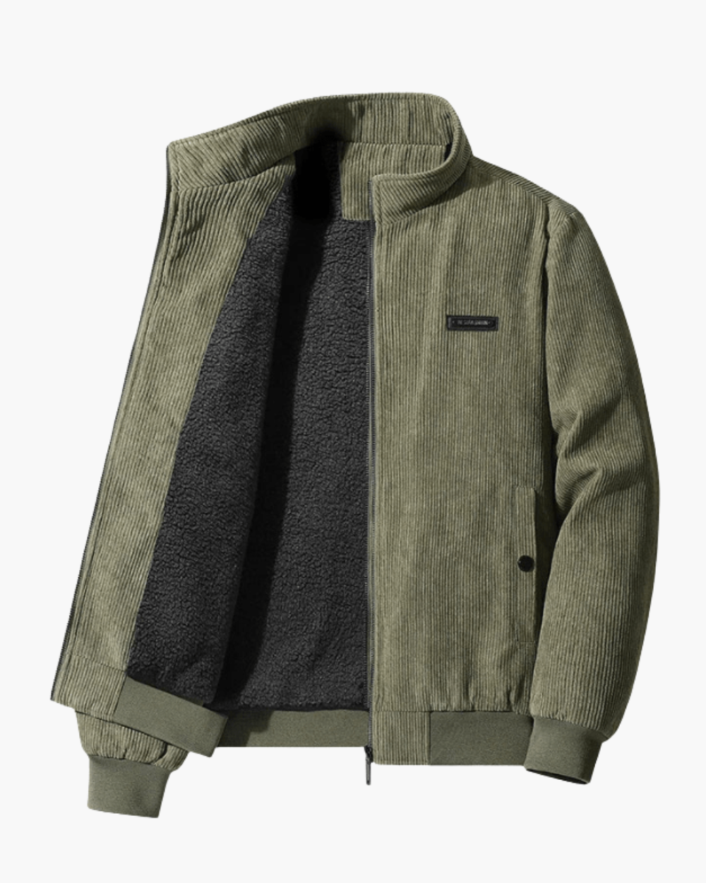 Gefütterte Cordjacke mit Stehkragen