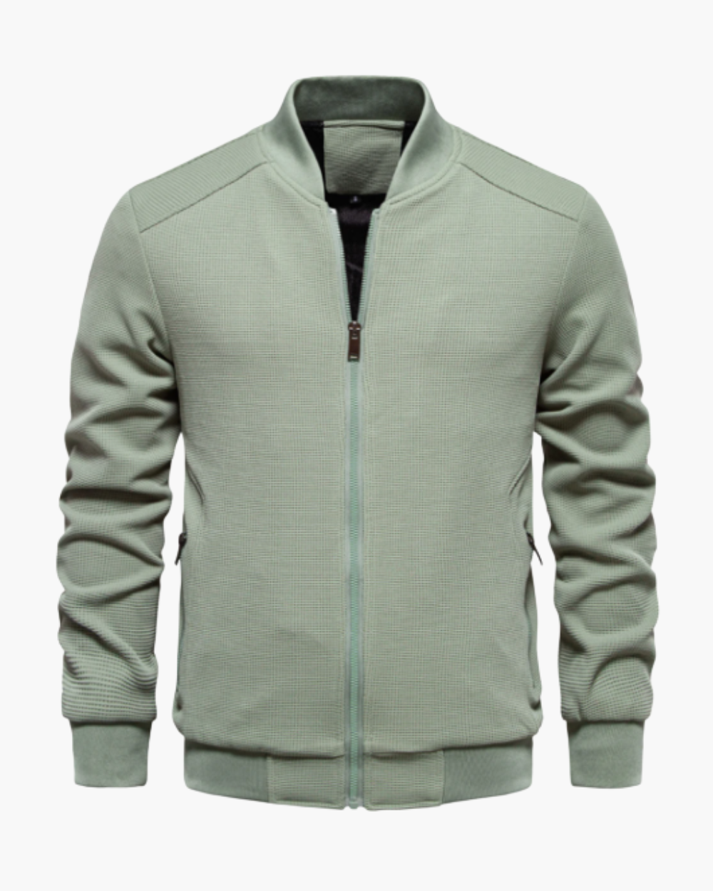 Gerippter Blouson mit Reißverschluss und Stehkragen