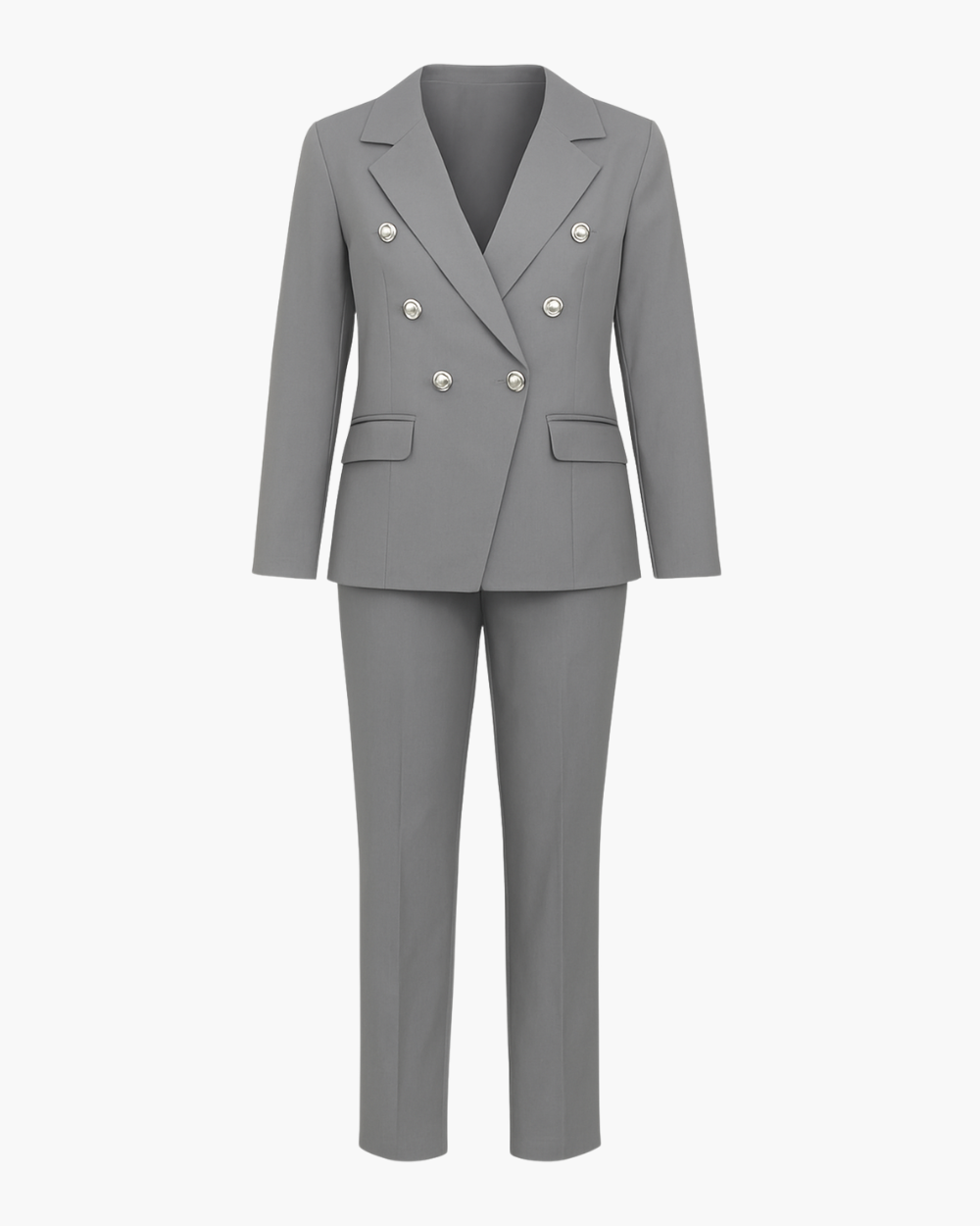 Doppelreihiger Hosenanzug mit Zierknöpfen