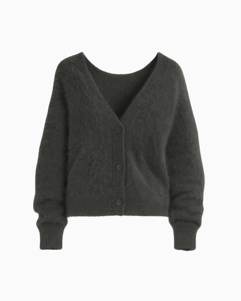 Locker geschnittene Strickjacke mit Knopfleiste