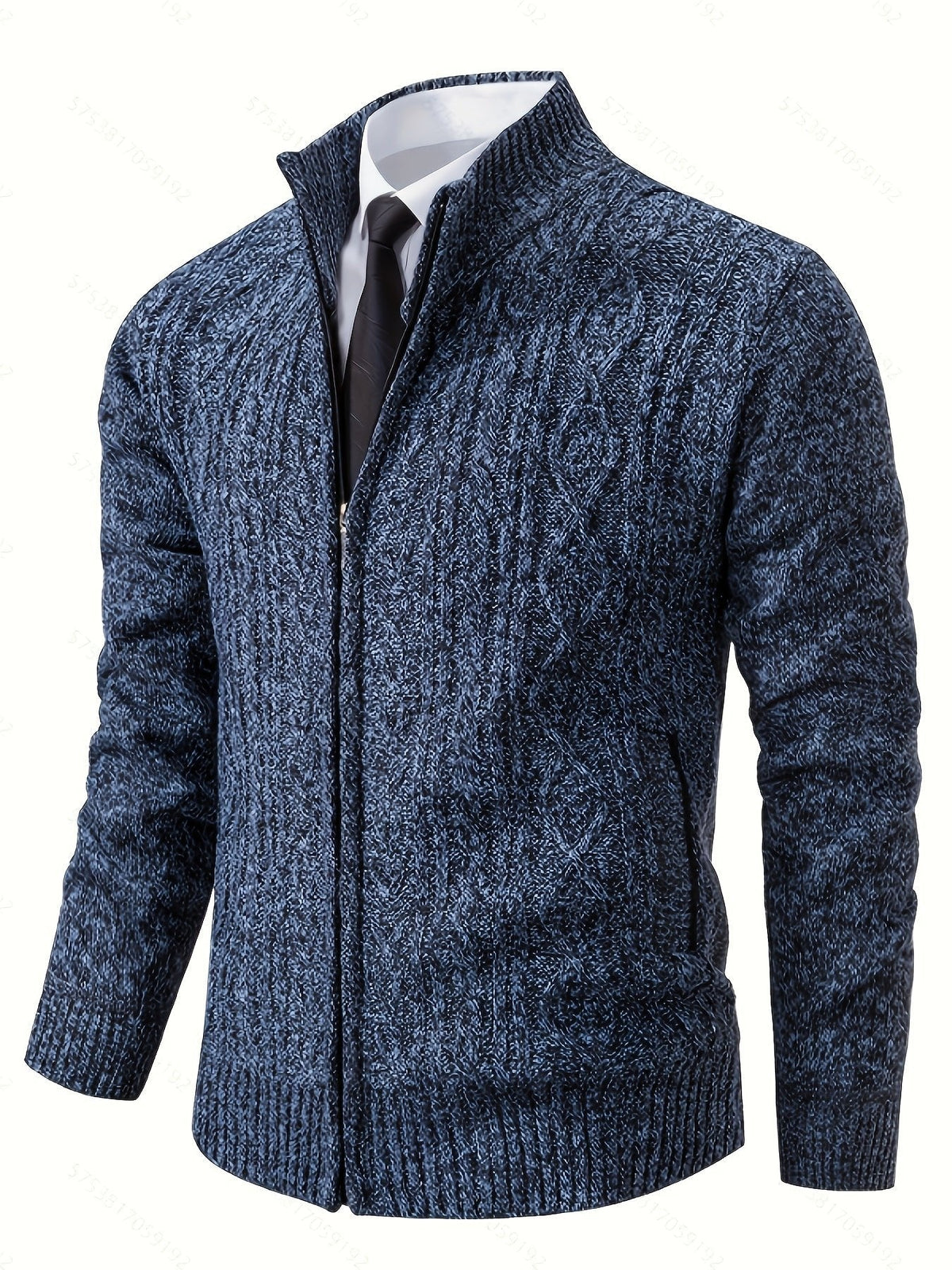 Walter | Full-Zip Cardigan – Textured Design for Men