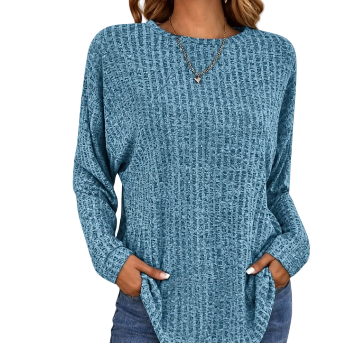 Wovelle | Waffle Knit Oversized Sweater – Casual Fit voor Vrouwen