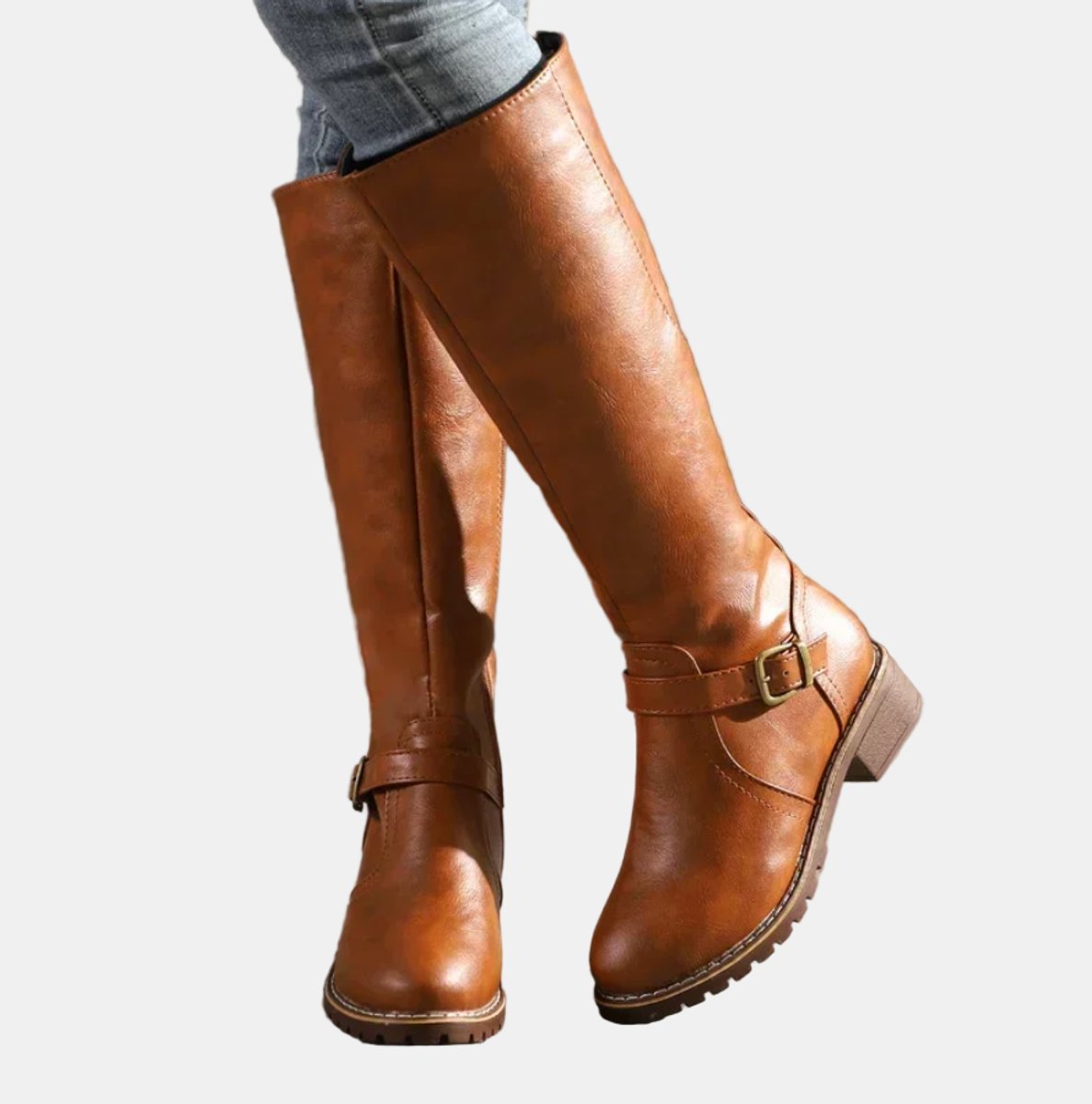 Amelie | Elegante Kniehohe Stiefel mit Schnallenriemen