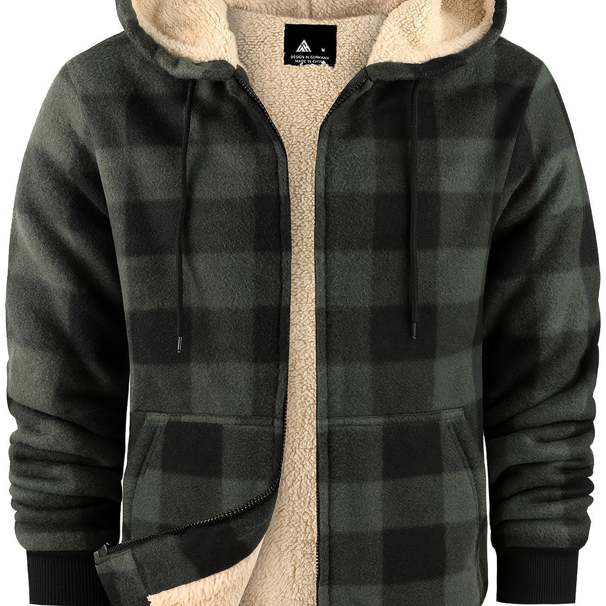 Declan | Zip-Up Hooded Jacket – Cozy Plaid Design for Men