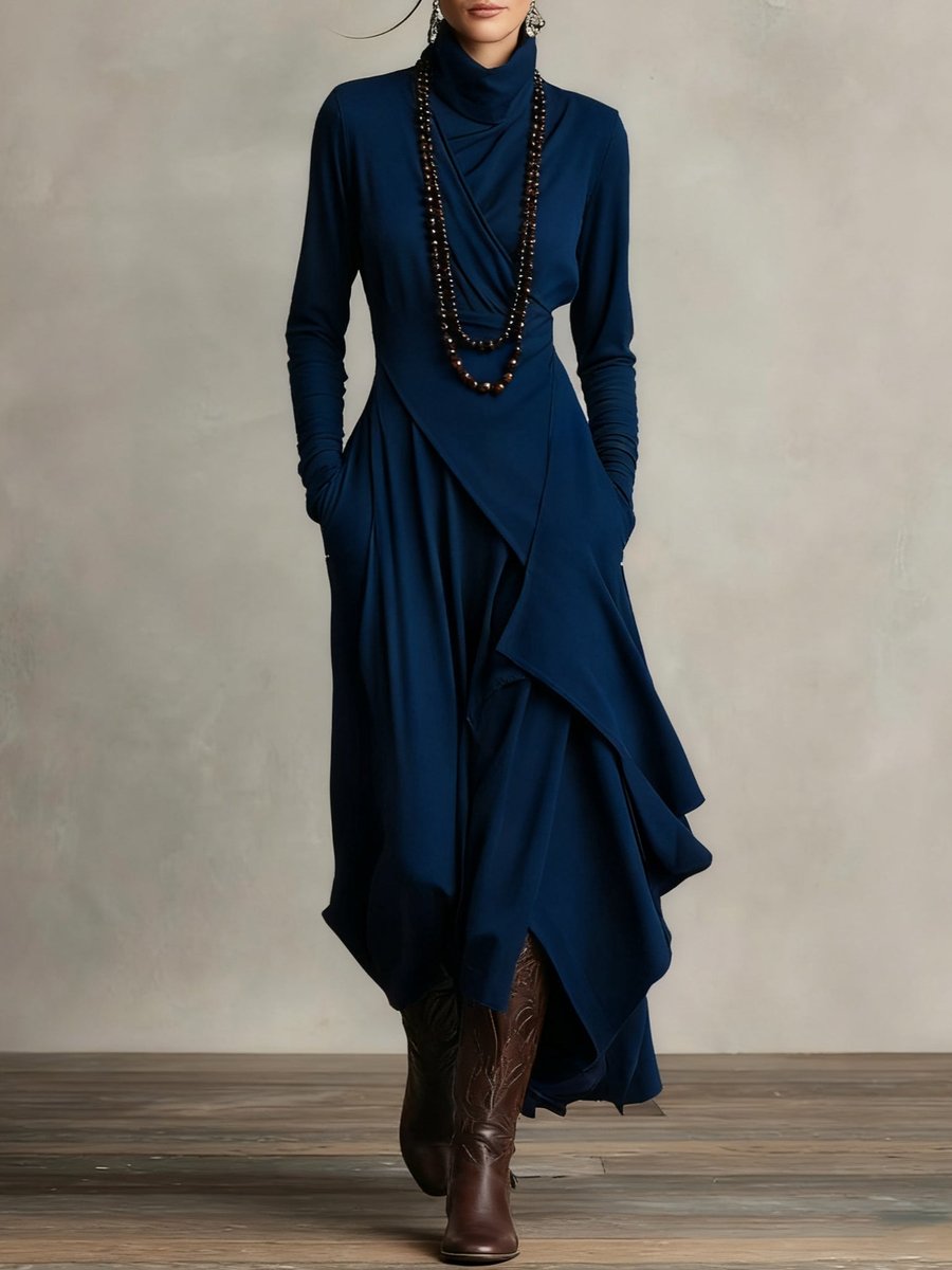Vanessa | Modernes und Bequem langen Ärmeln Maxikleid