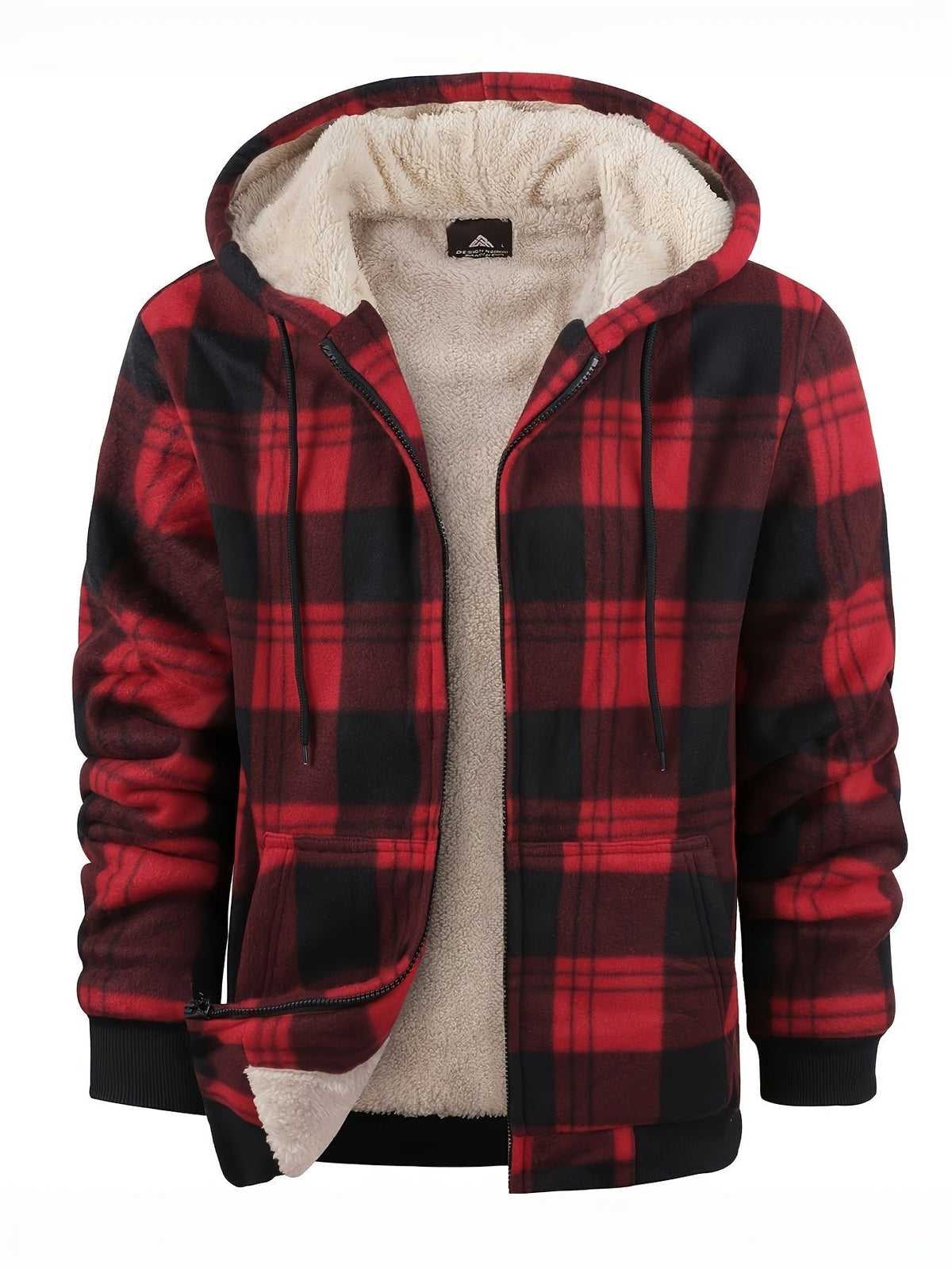 Declan | Zip-Up Hooded Jacket – Cozy Plaid Design for Men
