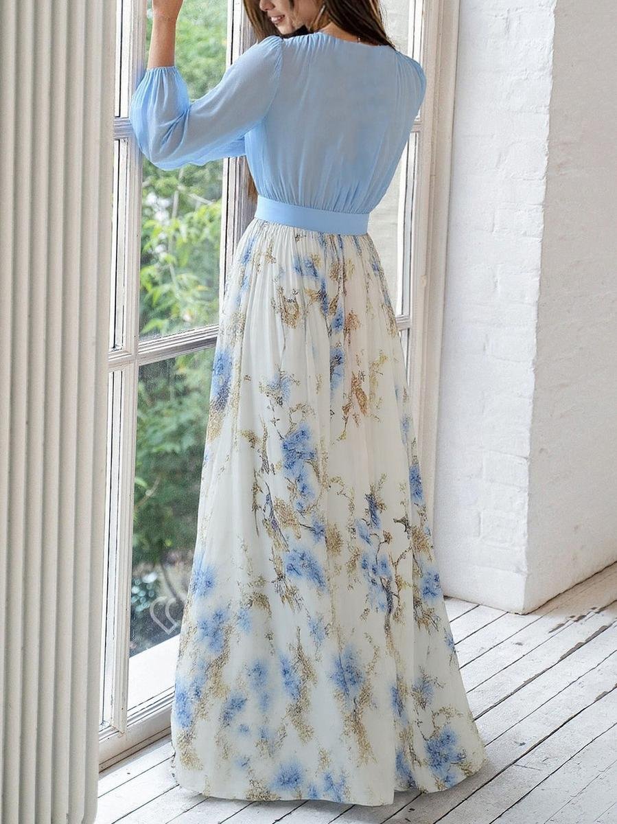 Mia | Stilvolles und elegantes Langarm Maxikleid
