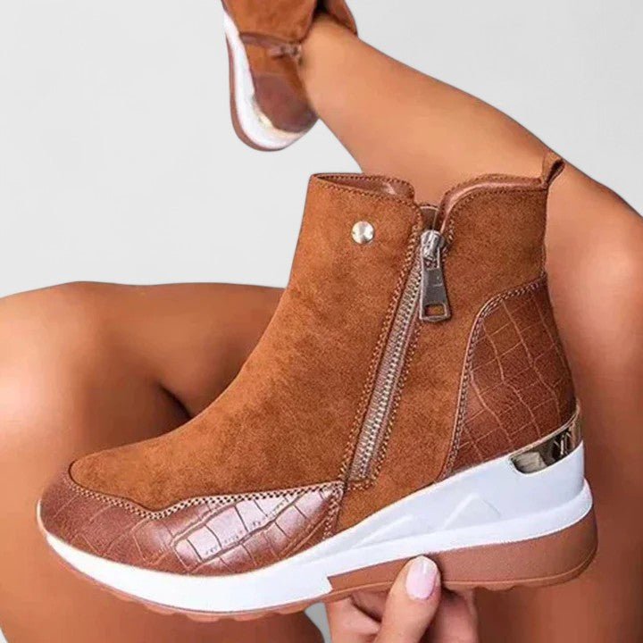 Julia | Elegante und stützende Orthopädische Keilabsatz-Stiefeletten