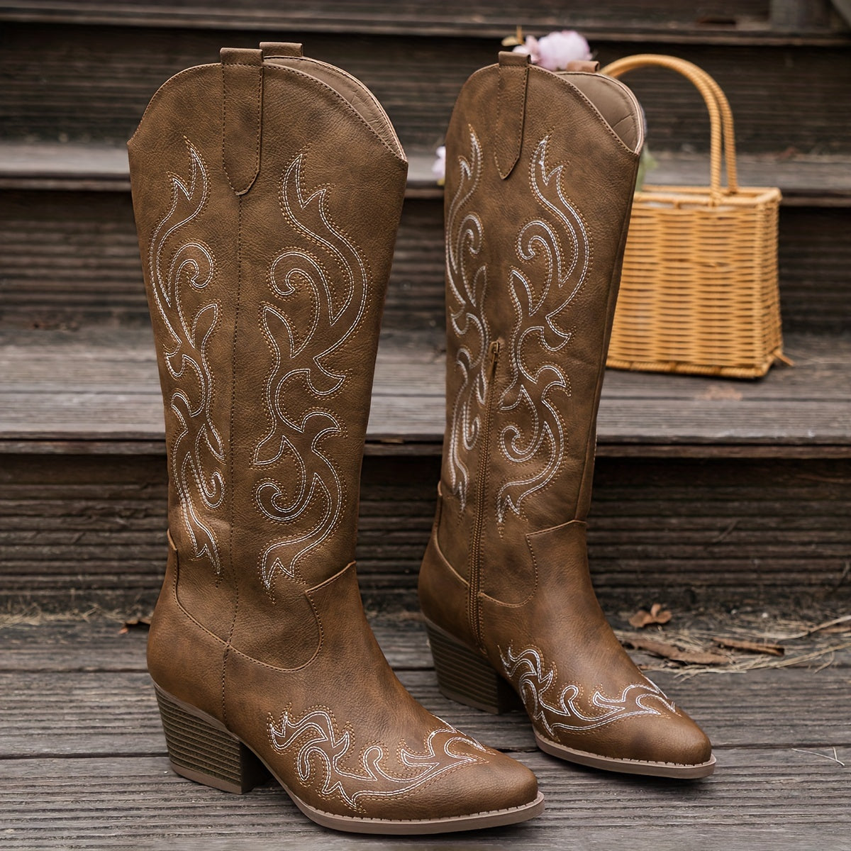 Helena | Klassische Cowboy-Stiefel mit weiter Wade