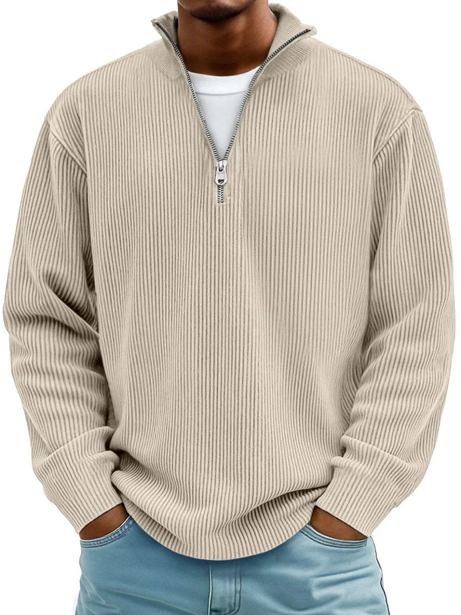 Matthias | Stilvoller Und Bequemer Herren Strickpullover mit Quarter-Zip