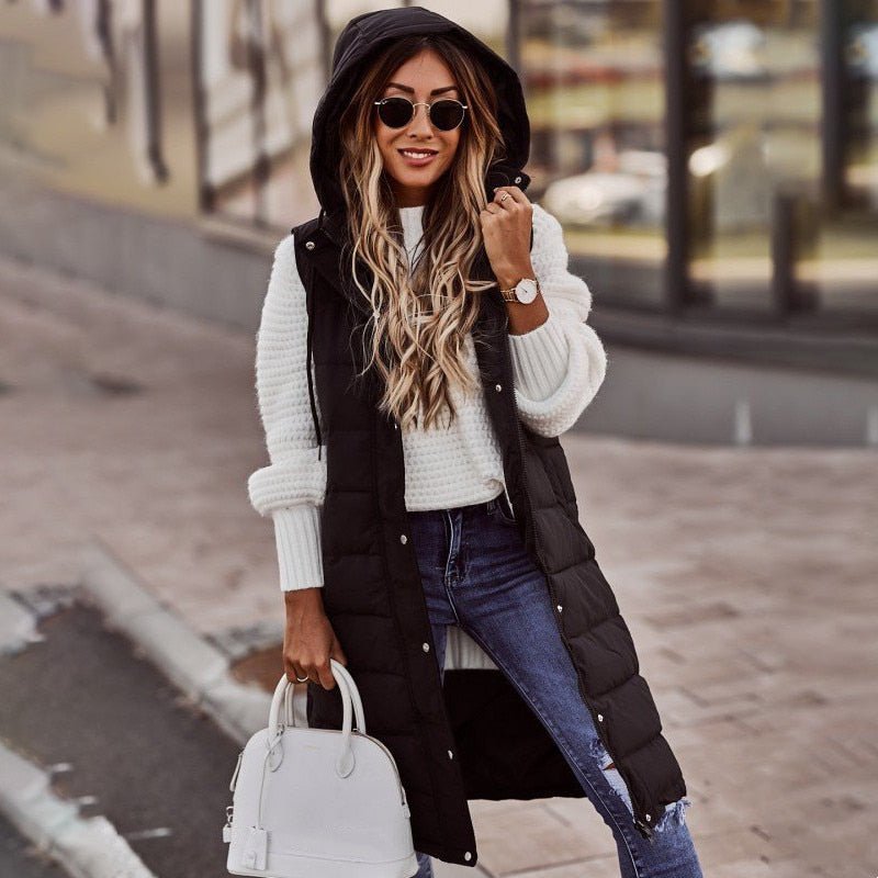Zara | Knee-Length Quilted Winter Jacket – Stylish Comfort for Women