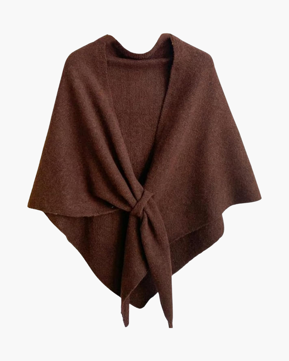 Überwurf Poncho aus Wolle mit Bindung vorne