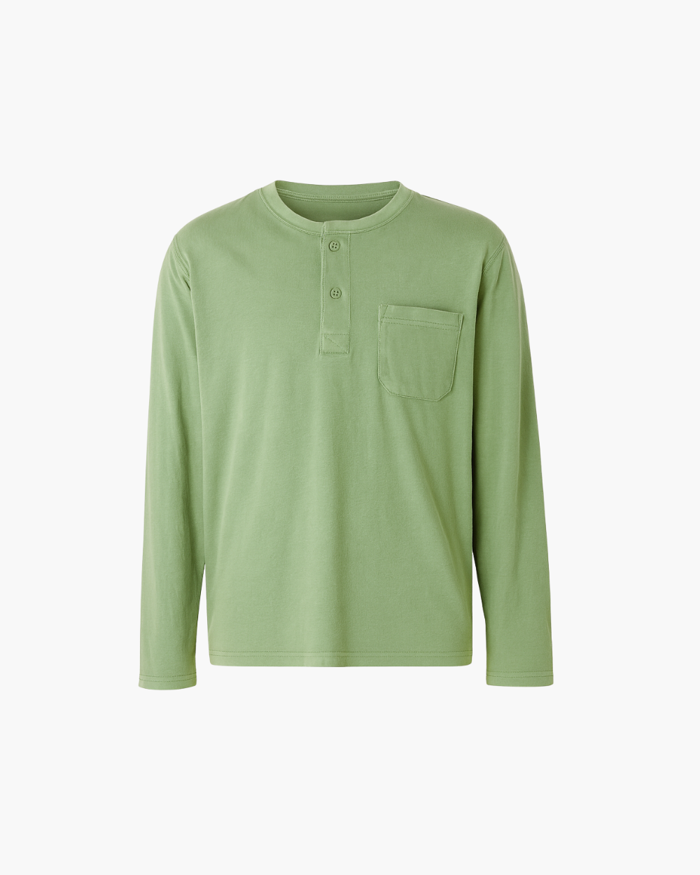 Langarm Henley Shirt mit Brusttasche
