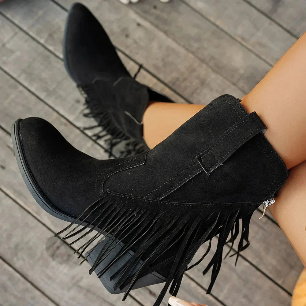 Katharina | Trendige und klassische weitem Schaft Cowboystiefel