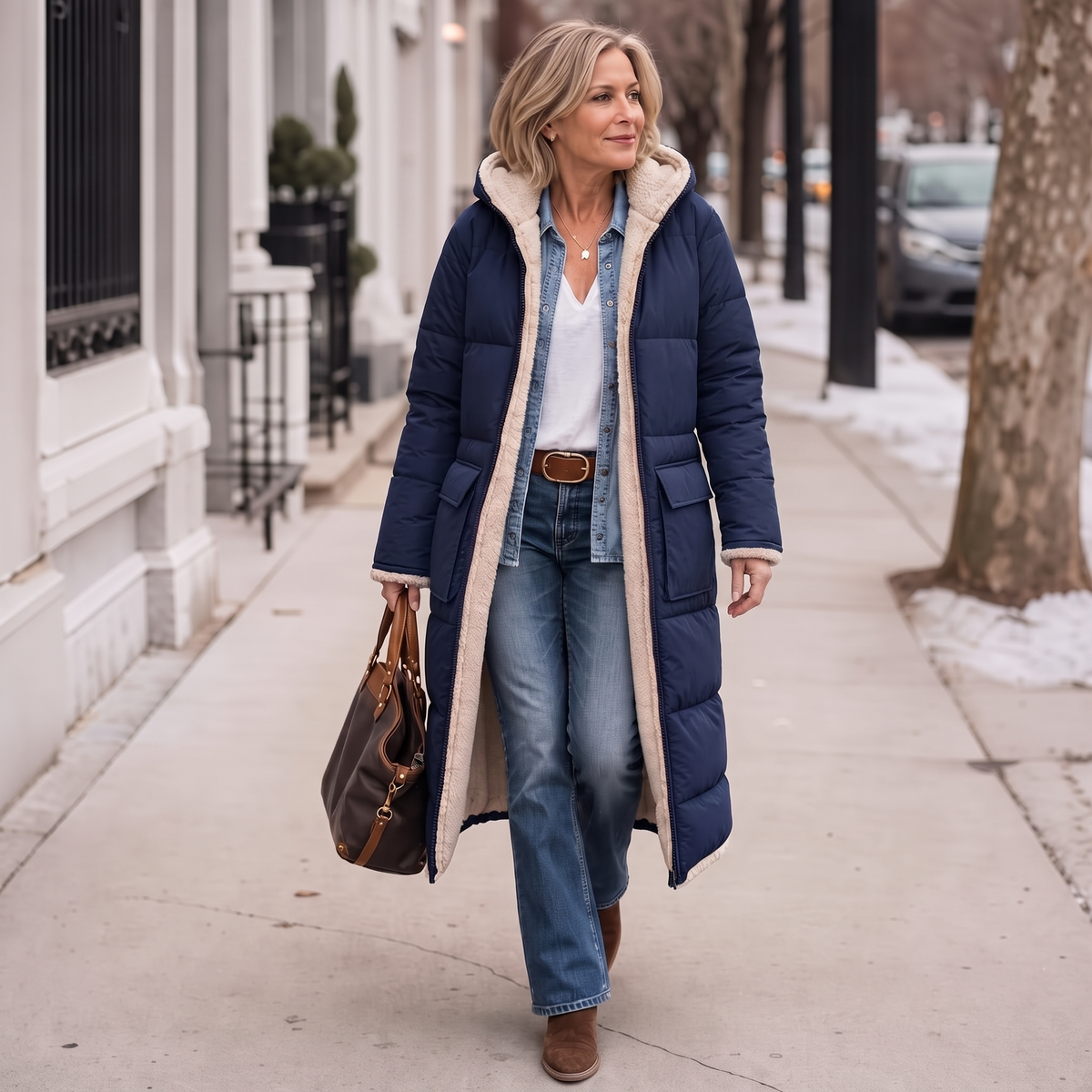 Veluna | Wende Wintermantel – Praktischer Sherpa-Look für Frauen