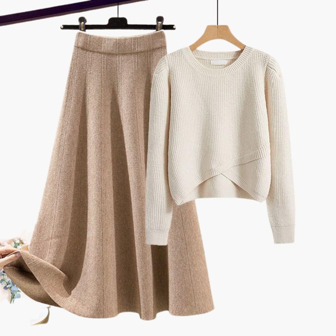 Lunaria | Knit Sweater and A-Line Skirt Lounge Set for Women