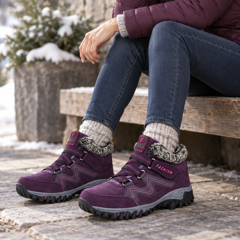 Cozywalk | Fleece-Lined Look Non-Slip Ankle Boots – Warm & Stylish