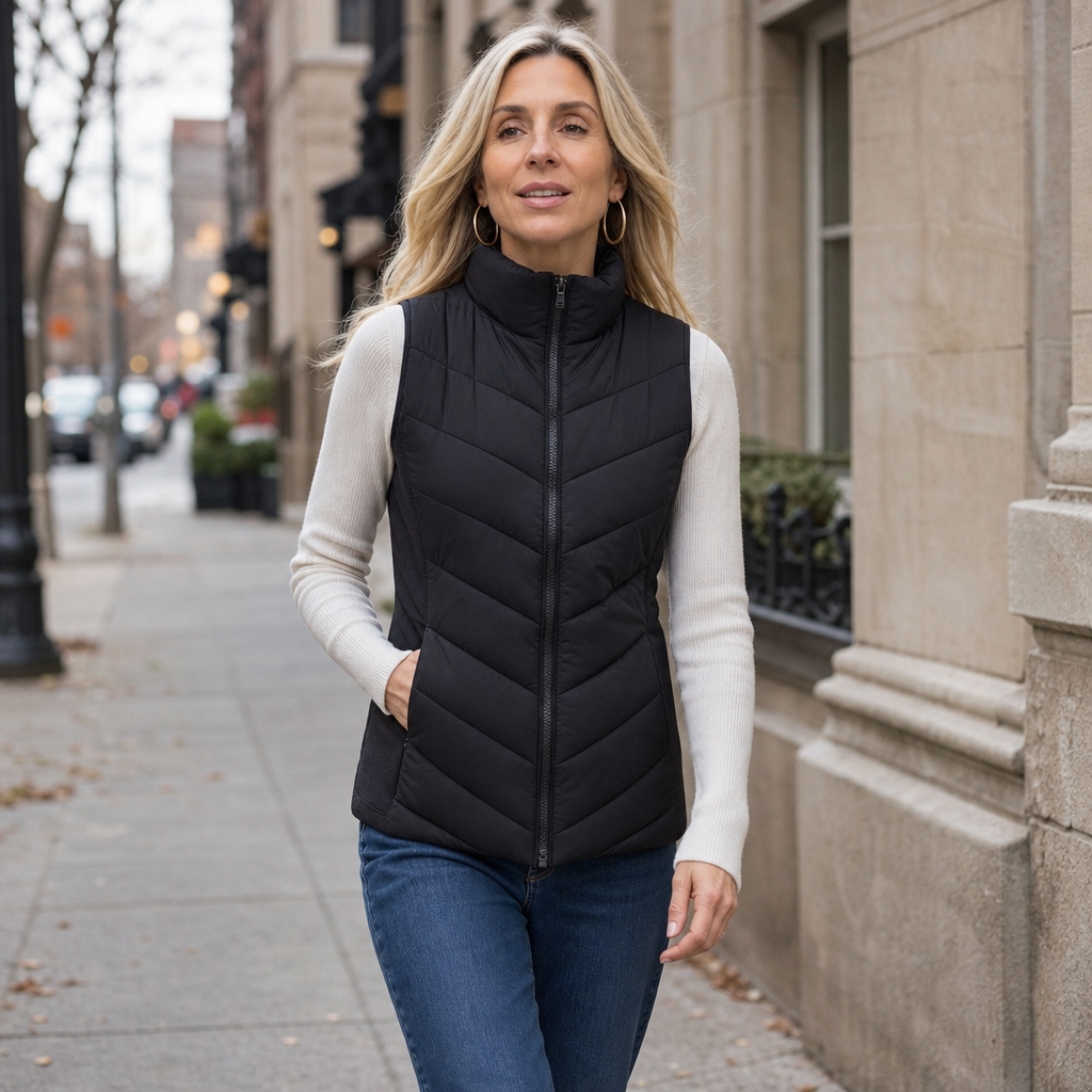 Layerly | Stand Collar Quilted Puffer Vest voor Dames