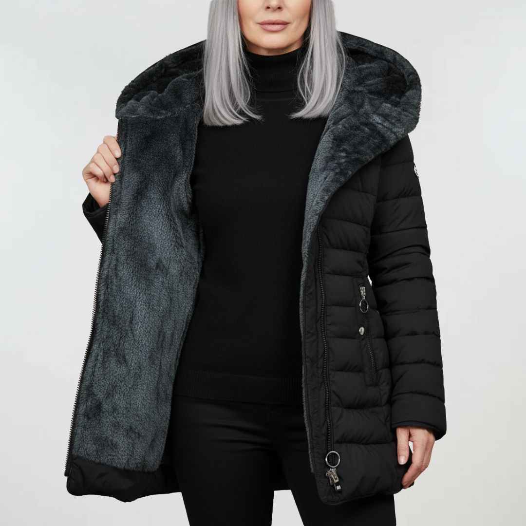 Clara | Elegante und wasserdichte lange Winterjacke